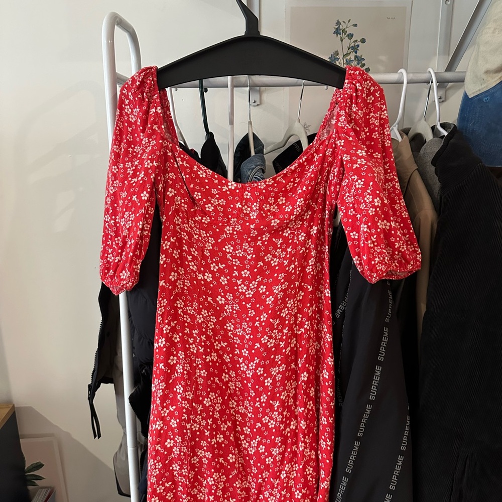 Reformation Floral Red Dress